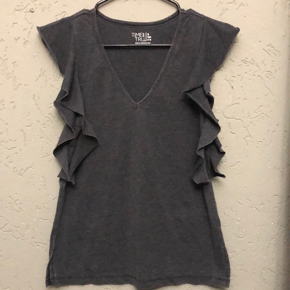 Time and Tru Ruffle Sleeve Top, Size Small - Picture 1 of 2